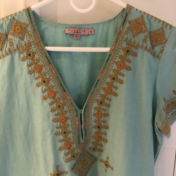 Calypso Marija Embroidered Cotton-Blend Dress - Picture 4 of 6